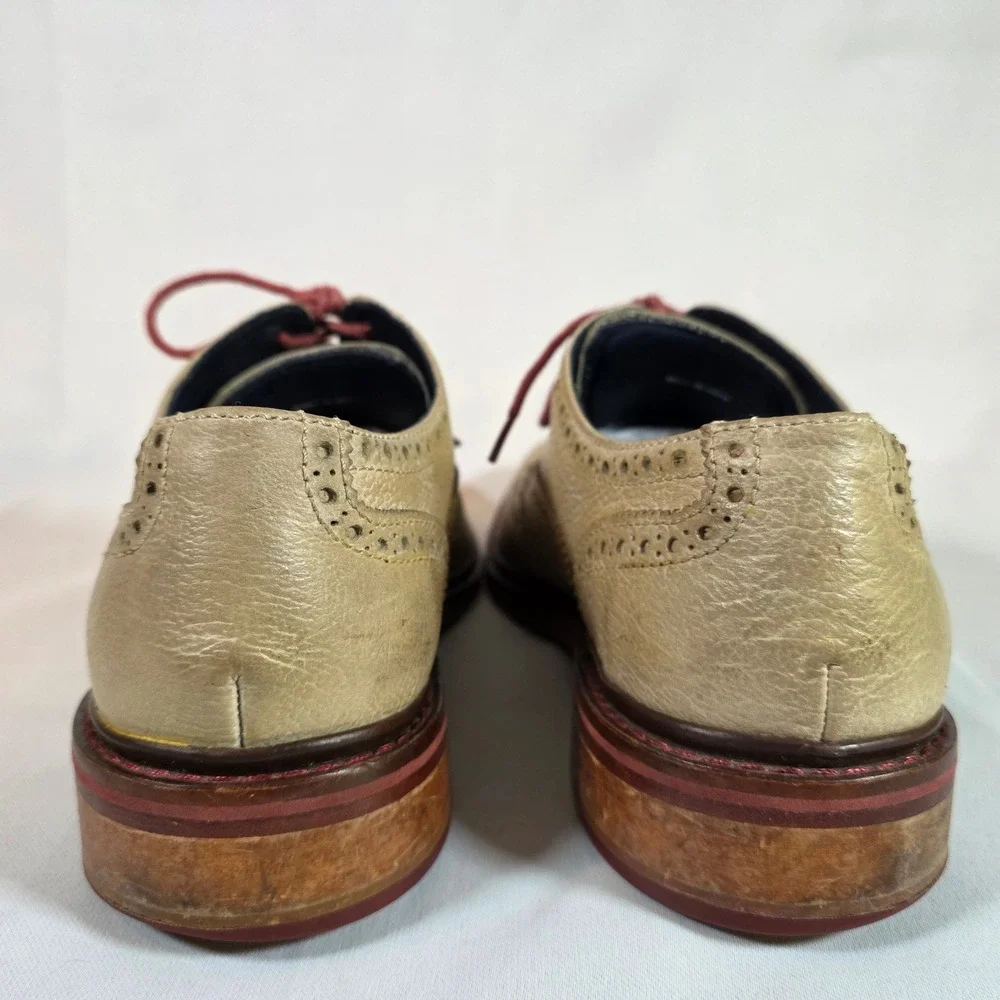 COLE HAAN Men's 10.5M Colton Winter Wingtip Oxford Summer Khaki Leather